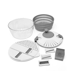 Lumme Salad Spinner Vegetable Chopper Multifunctional includes a shredding board with multiple blades, easy to use, Spin dry, and chop your favorite Salad greens, fruits, and Vegetables…