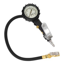 Sealey Compact Tyre Inflator with Pressure Guage and Clip-On Connector, 1/4” Inlet, Dial Type Gauge, Bar/Psi – SA399