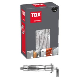 TOX Acrobat 035101691 Metal Cavity Wall Dowels M6 x 65 mm [Set of 25 Dowels and 25 Hooks]