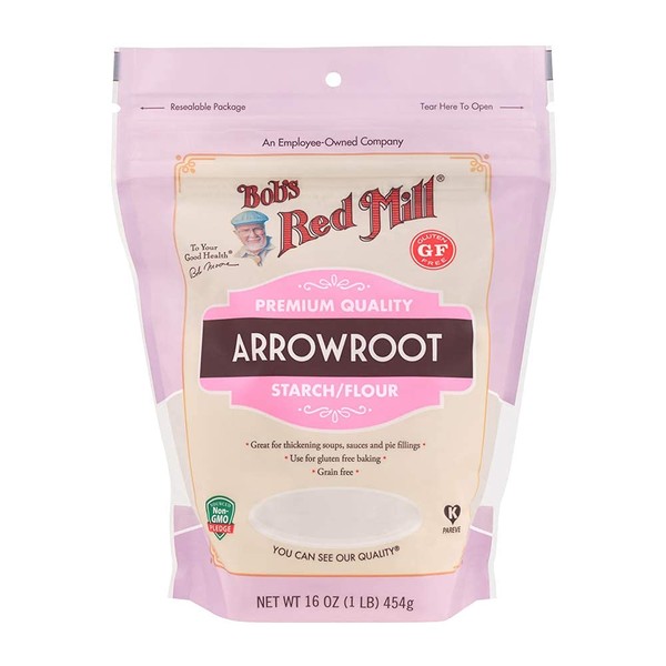 Bob's Red Mill Arrowroot Starch/Flour 2 Pack (16 oz each) - Gluten Free Cooking and Baking Thickener - 2 Pack Cornstarch Substitute (32 oz total)