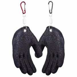 TopHomer Angelhandschuhe mit Magnethaken, professionelle Fanghandschuhe, Anti-Punktion, schnittfest, Meeresangel-Ausrüstung mit Magnetentriegelung für die Handhabung und Fangreinigung