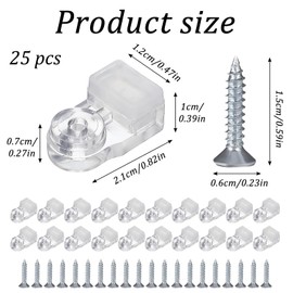 25 Pcs Glass Retainer Clips Mirror Holder Clips Plastic Glass Panel Clip with Screws Storm Window Clip for Windows Door Cabinet Mirror