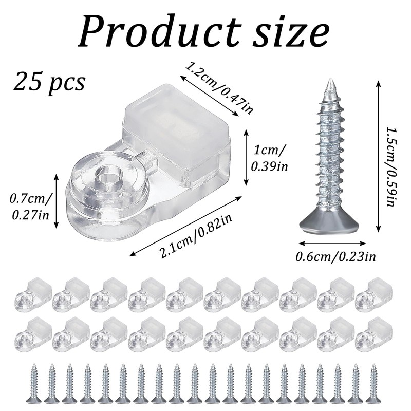 25 Pcs Glass Retainer Clips Mirror Holder Clips Plastic Glass