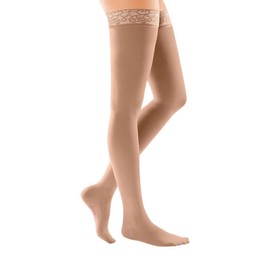 mediven comfort for women, 20-30 mmHg, Thigh w/ Lace Top-Band, Closed Toe - Natural, I, Standard