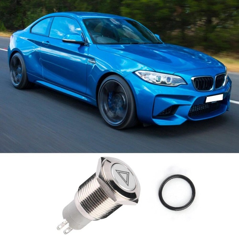 16mm Red LED Car Emergency Hazard Warning Light Push Button