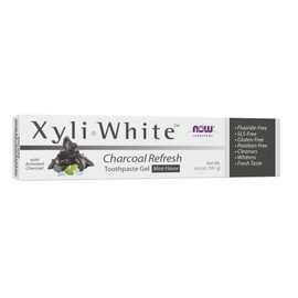 NOW Solutions, Xyliwhite™ Toothpaste Gel, Charcoal Refresh With Activated Charcoal, Cleanses and Whitens, Fresh Taste, 6.4-Ounce