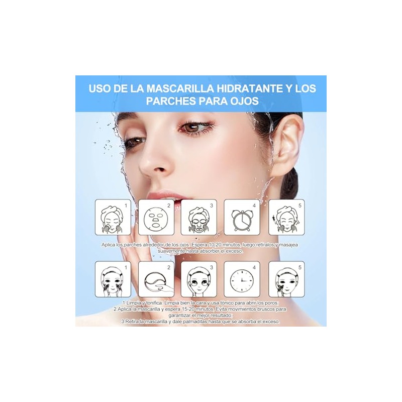 2Caja Parches para Ojos con Ácido Hialurónico y 1Caja Mascarilla