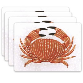 Cork Placemats: 4pc Set Heat Resistant Crab Cork Backed Placemats - 16" x 12" Hardboard Placemats with Cork Backing for Dining Table - Perfect for Dinner - rockflowerpaper