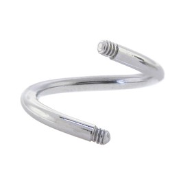 Body Candy Threaded 316L Stainless Steel Repalcement Spiral Barbell 14 Gauge 7/16"