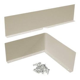 Bueyfolt 2Pcs 13.78" Rain Gutter Valley Splash Guards, Aluminum Gutter Splash Guard Straight & Bent Style 2 in 1, Roof Valley Splash Shield Gutter Guard Corner Bent Valley Splash Guards, Almond