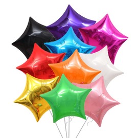 STIMULATE SZXXZZMY 20 Assorted Color Star Shaped Balloons 18 Inches 10 Kinds of Rainbow Party Foil Balloons, Foil Balloons for Party Decoration, Birthday Party Supplies or Wedding Ceremony.