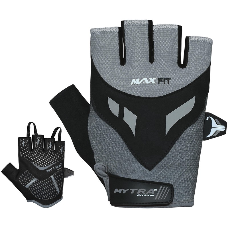 Mytra Fusion Fitness Weight lifting,Gym Gloves (Grey/Black, S/M)