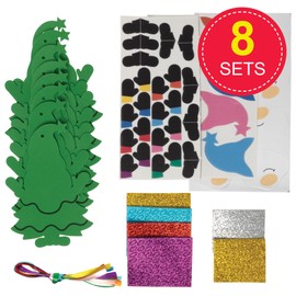 Baker Ross FX858 Christmas Tree Gonk Mix & Match Decoration Sets - Pack of 8, Christmas Craft Decoration Sets for Kids