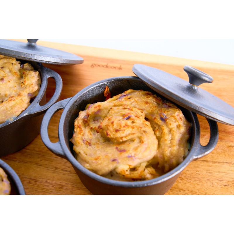 GoodCook Pre-Seasoned Cast Iron Mini Dutch Oven, Black