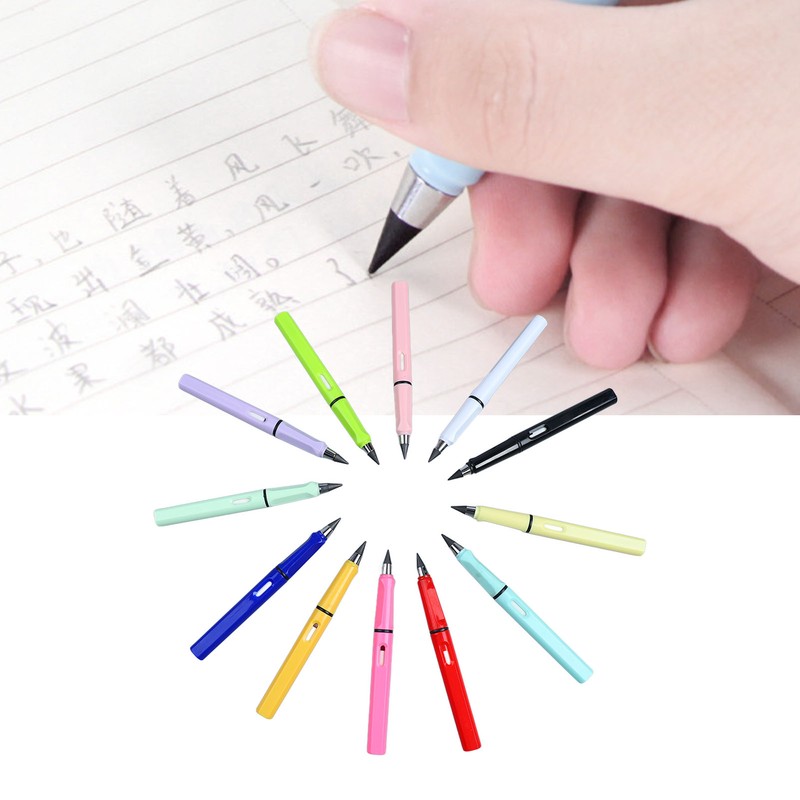 12pcs Inkless Pencil Fluency Writing Wide Pen Clip Reusable Everlasting