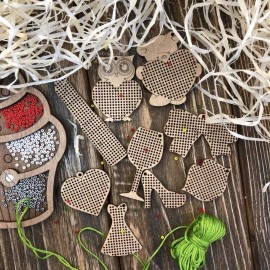 Wonderland Crafts Set of blanks for embroidery on wood FLSW-001