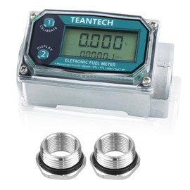 1Pack 1 in Digital Turbine Fuel Flow Meter with 3/4 in Adapters
