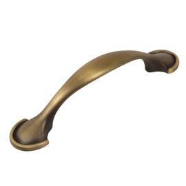 Cosmas® 6632BAB Brushed Antique Brass Cabinet Hardware Handle Pull - 3" Inch (76mm) Hole Centers