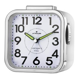 Atrium Seniorenwecker extra deutlich Analog Quarz ohne Ticken große Zahlen extra lautes Glockensignal weiß A530-0