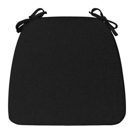 Dining Room Chair Seat Pads for Chairs D-Shaped,40D Foam,Work Bar Farmhouse Office Kitchen Cushions for Wooden Chair,Indoor Apartment Replace Home Decor Must Haves Accessories Black 17"x16"x2"