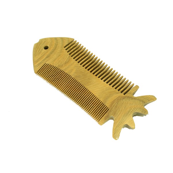 Fish Shaped Comb Handmade Sandalwood Comb - WC017