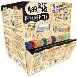 Crazy Aaron's Thinking Putty, Treasure Surprise Mystery Mini Tins with Real Diamond Dust and Pirate's Gold, Collectible 12 Varieties - blind - you never know what you might get!