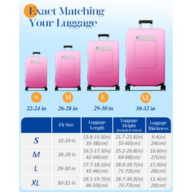 Slohif Luggage Cover for Suitcase Tsa Approved Protector - Luggage Sleeve Large Suit Case Cover Travel Stretch Baggage Case Protective Washable Fit 29-30 Inch Rose Gradient L