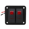 Rocker Switch Panel 2 Gang On Off Pre Wired Red