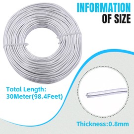 YTKavq Aluminum Craft Wire,20 Gauge Aluminum Wire Jewelry Making Wire Metal Wire for Craft Jewelry Making Wire DIY Metal Craft Art Wires(Silver,100FT)