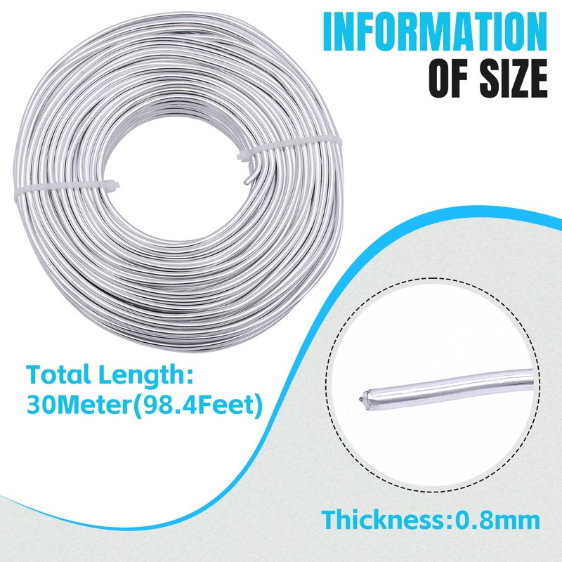 YTKavq Aluminum Craft Wire,20 Gauge Aluminum Wire Jewelry Making Wire