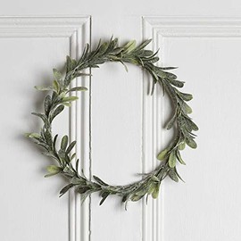 Lights4fun 32cm Frosted Eucalyptus Christmas Wreath Front Door & Indoor Wall Decoration