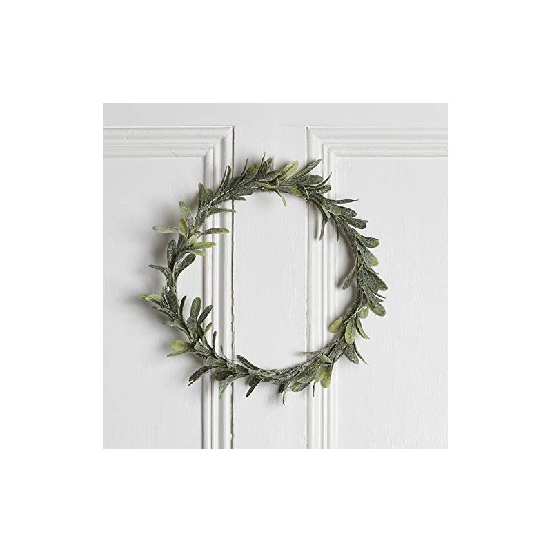 Lights4fun 32cm Frosted Eucalyptus Christmas Wreath Front Door & Indoor