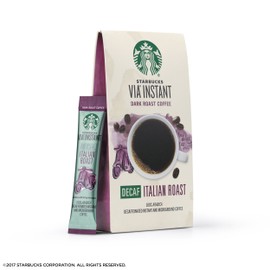 Starbucks VIA Instant Coffee, Decaf Italian Roast, 7 Count