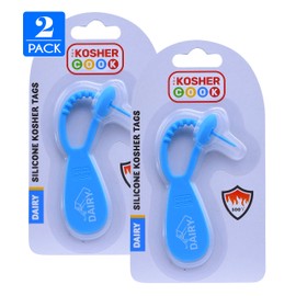Dairy Blue Kosher Tag - Silicone Label Utensils, Kitchen Items - Heat Resistant and Dishwasher Safe - 2-Pack - The Kosher Kook