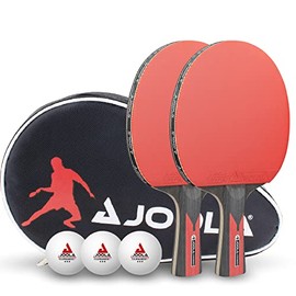 JOOLA Tischtennis Set Duo Carbon & 54206 Tischtennisschl√§ger Carbon X Pro ITTF genehmigter Profi Wettkampf Tischtennis-Schl√§ger 7 Sterne, 2 MM Schwammst√§rke, Schwarz/Grau