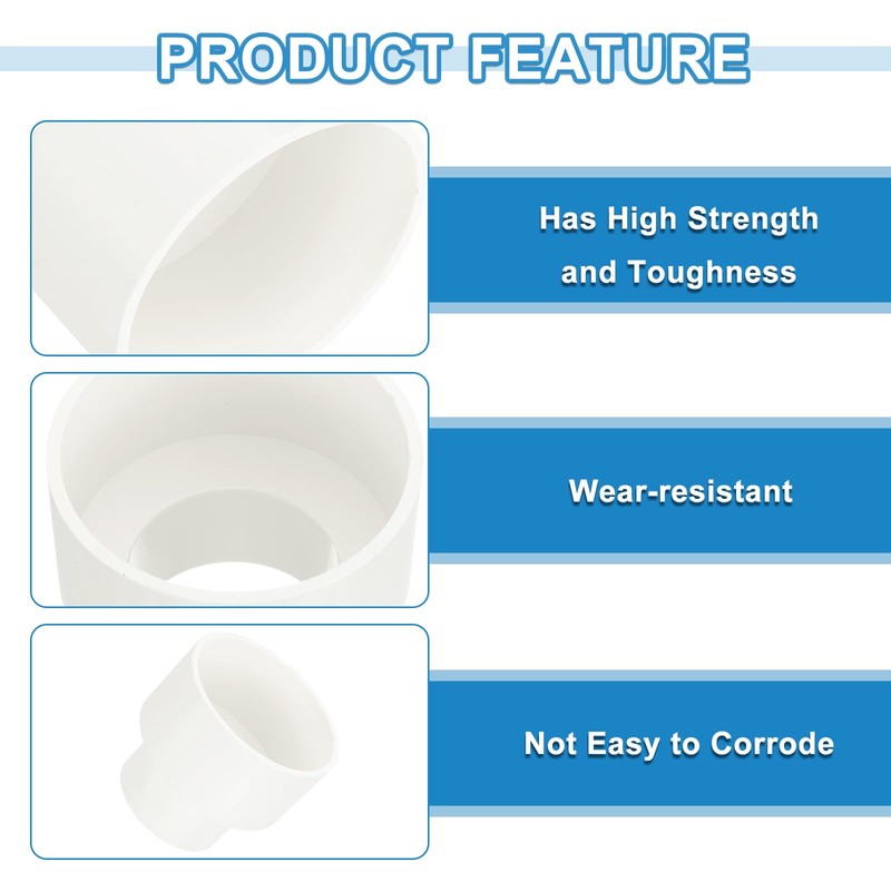 sourcing map 1 Pcs UPVC Reducer Pipe Fitting, 4" x2-1/2