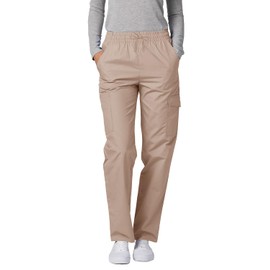 Adar Uniforms, Universal Scrubs for Women - Tapered Cargo Scrub Pants - 506 - Khaki - L