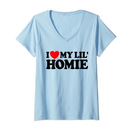 Womens I Love My Lil' Homie V-Neck T-Shirt
