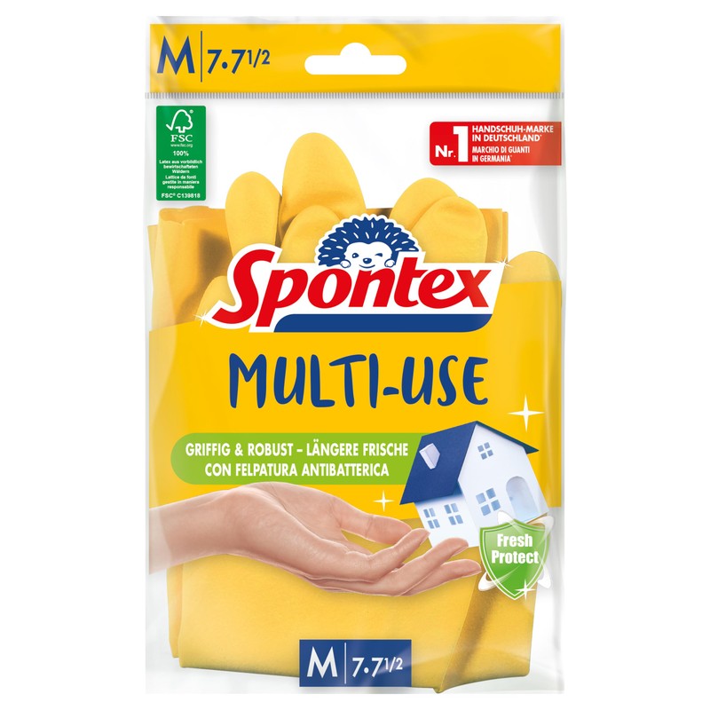 Spontex Multi Use 12 Pairs Household Gloves with Fresh Protection