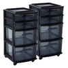 HOMZ 2-Pack 4-Drawer Plastic Storage Cart, Home & Office Organizer,