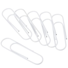 TA-VIGOR 20Pcs Paper Clips Small Size, 100mm Durable and Rustproof Paper Clip, Vinyl Coated to Prevent Tearing Pages with Box for Organize Office Home, White