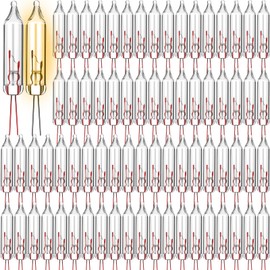 Mudder 100 Pcs Christmas Mini Replacement Light Bulbs Christmas Tree Lights Incandescent Wire String Lights Replacement Bulbs for Home Xmas Indoor/Outdoor Decorative Supplies(Warm White,2.5V*0.1A)