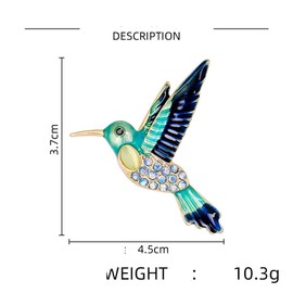 GFM® Humming Bird Brooch - Christmas, Birthday, Valentines Day, Mothers day - HMB-A-Blue - (BRCH-HMB-C-HLTLNL)