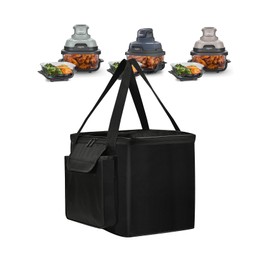 EiiJugaloo Carrying Bag Compatible with Ninja Crispi Air Fryer FN101GY Waterproof Heat Resistant Nylon Storage Bag Outdoor Deep Fryer Carrier Case for Deep Fryer with Pockets