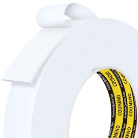 COUMENO Single-Sided Foam Tape COUMENO EVA Strong Adhesive Foam Strip 0.98in x 16.4FT Weatherproof Seal for Windows and Doors White