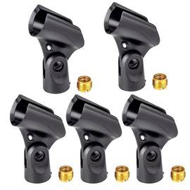 5 pcs Mic Clip Holder,Universal Mic Clip Holder Portable Mic Stand Clip Adjustable Microphone Clip,Adjustable Microphone Clip with 2 Mic Adapter 5/8" to 3/8" Microphone Holder Suitable