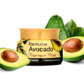 FARMSTAY Avocado Premium Pore Cream - Anti-Aging Wrinkle Cream with Avocado Oil - Smoothes and Brightens Dry, Dull Skin - Improves Elasticity - 3.5 oz