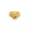 Unbranded 14K Yellow Gold 3D Ring with Yellow CZ Charm