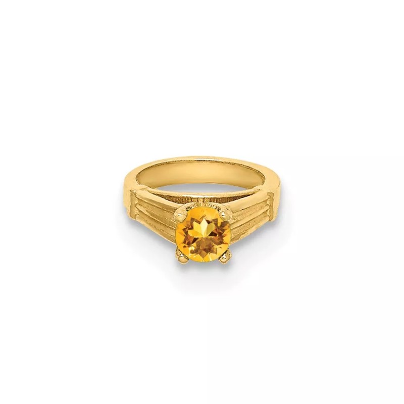 Unbranded 14K Yellow Gold 3D Ring with Yellow CZ Charm