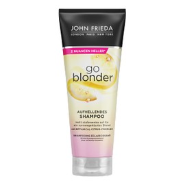John Frieda Sheer Blonde Go Blonder Shampoo - 2 Pack (2 x 250 ml) - Brightening - with Citrus and Chamomile - Lightens Gradually - Also for Colour-Treated Hair